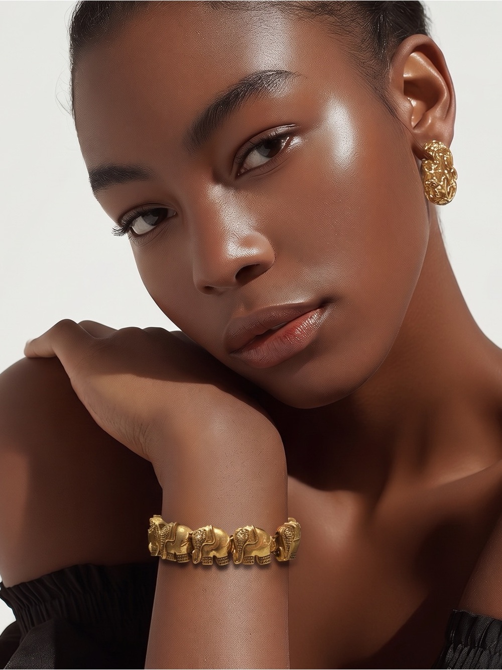 Gold Elephant Link Bracelet - Women's Jewelry☑️